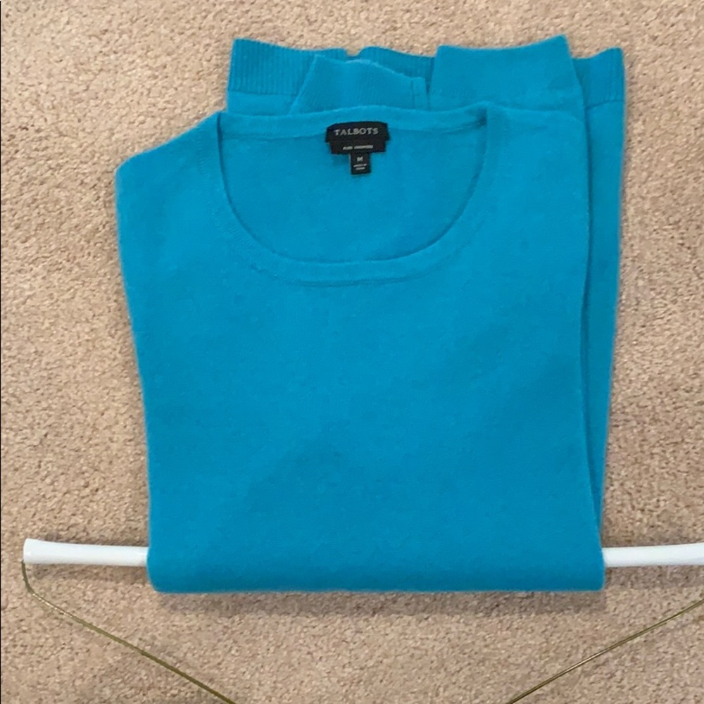 Talbots blue cashmere sweater